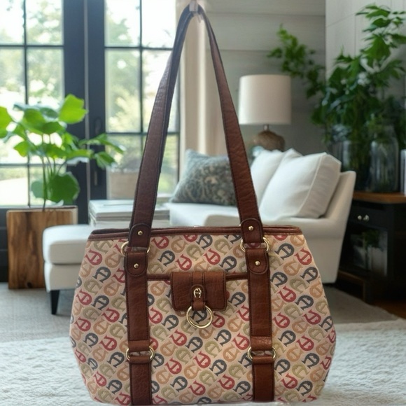 Etienne Aigner Canvas & Leather Handbag‎ - Picture 1 of 9